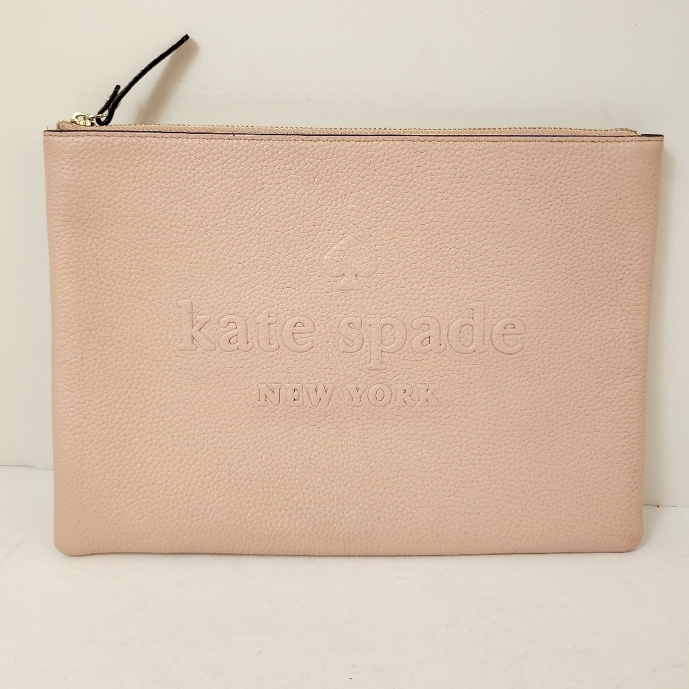 Kate Spade Pink Glitter Zip Clutch Wristlet Pouch Size OS - Picture 1 of 8